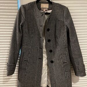Women's Black and White Houndstooth Coat